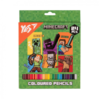 Олівці кольорові "Yes"  24 кол. /290740/ "Minecraft. Heroes" (1/6/120)
