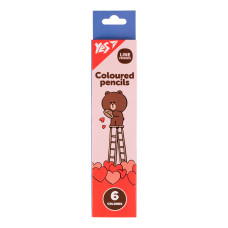 Олівці кольорові "Yes" 6 кол. /290726/ "Line Friends. Choco" (1/24/480) Олівці кольорові "Yes" 6 кол. /290726/ "Line Friends. Choco" (1/24/480)