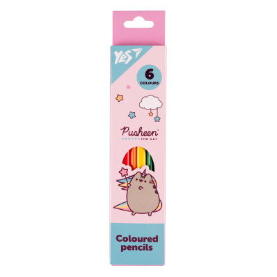 Олівці кольорові "Yes"  6 кол. /290725/ "Pusheen" рожево-бірюзові (1/24/480)