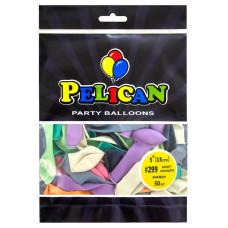Кульки повітряні "Pelican" /805299/ латексні 5"(13см) макарун асорті кольорів 50шт/уп