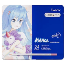Олівці кольорові "Marco CHROMA" 24 кол. /8550-24TN/ Manga, металевий пенал (6/36) Олівці кольорові "Marco CHROMA" 24 кол. /8550-24TN/ Manga, металевий пенал (6/36)