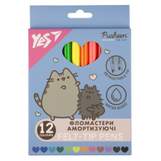 Фломастери "YES" 12 кол. /650581/ "Pusheen", амортизуючі (1/12/144)