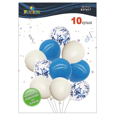 Кульки повітряні "Pelican" /837417/ латексні "Блакитна ніжність" вінтажний 10шт/уп