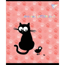 Зошит уч. "YES" 12арк.# /765142/ "Playful kitties" софт-тач+фольга срібло голограф. (10/250)