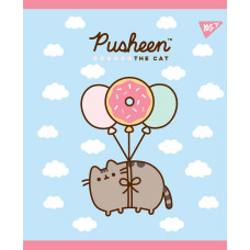 Зошит уч. "YES" 18арк.# /765191/ "Pusheen. Sweet cat"  УФ-виб.+глітер+софт-тач (10/200)