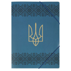 Папка на гумках А4 "BuroMAX" /BM.3972-68/ UKRAINE DECOR, вишиванка синя (1/12/180)