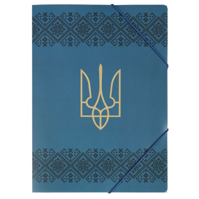 Папка на гумках А4 "BuroMAX" /BM.3972-68/ UKRAINE DECOR, вишиванка синя (1/12/180)