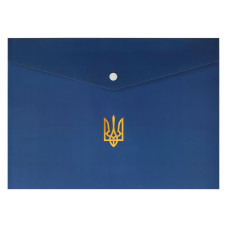 Папка-конверт на кнопці А4 "BuroMAX" /BM.3970-03/ UKRAINE, темно-синя (12/360)