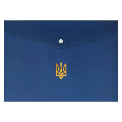 Папка-конверт на кнопці А4 "BuroMAX" /BM.3970-03/ UKRAINE, темно-синя (12/360)