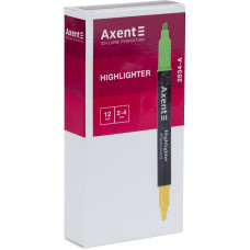 Маркер "Axent" /2534-04-A/ "Highlighter Dual",  2-4 мм клиноп. зелений+жовтий (12/144)