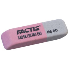 Гумка "FACTIS" /IM60/ прямокутна червоно-сіра з фаскою 4,7*1,4*0,7см (60/1500)