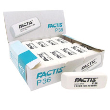 Гумка "FACTIS" /P36/ прямокутна біла з фаскою  5,5*1,9*0,9см (36/900)