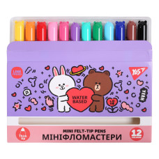 Фломастери "YES" 12 кол. /650594/ "Line Friends" Mini (1/10/90)