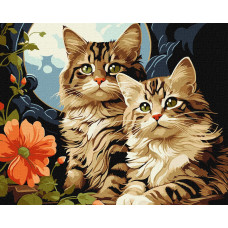 Картина за номерами "Ідейка" /KHO6574/ "Чарівні котики" 40*50см
