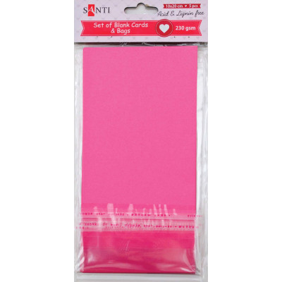 Заготовка для листівок "SANTI" /952292/ 10*20 см 5шт.,розов.,230г/м2 (1/100)