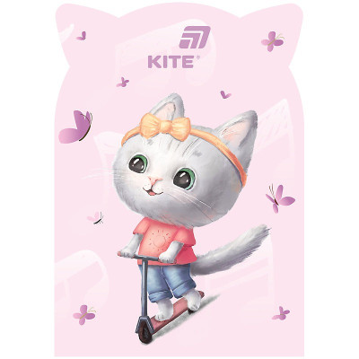Блокнот В6/48арк. "Kite" /K25-461-2/ м'яка обкл. Pink cat (1/50)