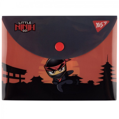 Папка-конверт на кнопці B7 "Yes" /492265 "Ninja" помаранчево-сіра (10/200)