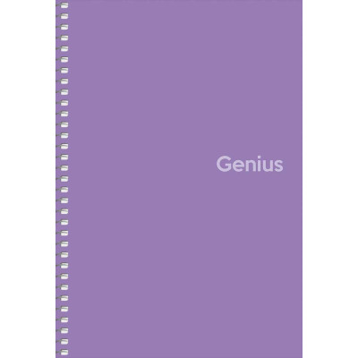 Блокнот "Genius" спіраль /A5-080-6806K/ ##, пластик 0,5 мм, 70 г/м2, заокруглені кути (4/80)