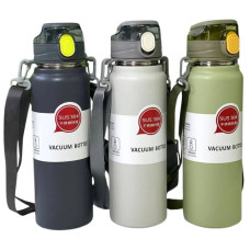 Пляшка-термос для води "JO" /YR1255/ "Sport" з ремінцем 800ml, мікс