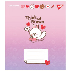 Зошит уч. "YES" 12арк.// /766934/ "Line Friends. Love letter" (25/500)