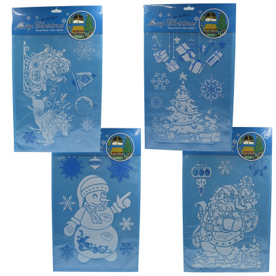 Наліпки для вікон силікон "JO" /DSCN0933/ "Merry Christmas", 23*38см, мікс (1/12/600)