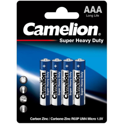 Батарейка "Camelion" /R03/4bl (blue)/586/ сольова, 1,5V, мізинчик (4/48)