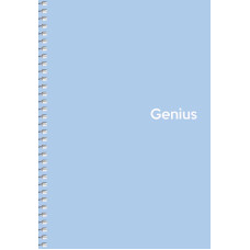 Блокнот "Genius" спіраль /A5-080-6804K/ ##, пластик 0,5 мм, 70 г/м2, заокруглені кути (4/80)