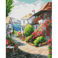 Алмазна мозаїка "Ідейка" /AMO7717/ "Місто біля моря" 40*50см