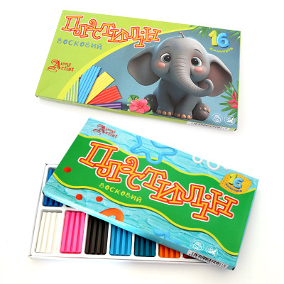 Пластилін восковий "Little Artist" 16 кол. 320г /832539/ зі стеком (1/6/36)