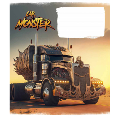 Зошит уч. "Школярик" 12арк.== /3243L/ "Monster cars" ВД-лак (хлопчик) (30/300)