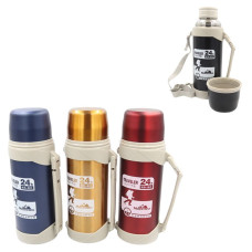 Термос "JO" /ZM-9134/ "24" 1200ml, з ручкою, подвійна стінка, мікс Термос "JO" /ZM-9134/ "24" 1200ml, з ручкою, подвійна стінка, мікс