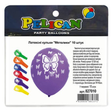 Кульки повітряні "Pelican" /827010/ латексні 12"(30сm) "Метелики" 5-стор 10шт Кульки повітряні "Pelican" /827010/ латексні 12"(30сm) "Метелики" 5-стор 10шт