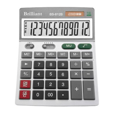 Калькулятор "Brilliant" /BS-812B/ настол.12-разр,2 пам.140*180
