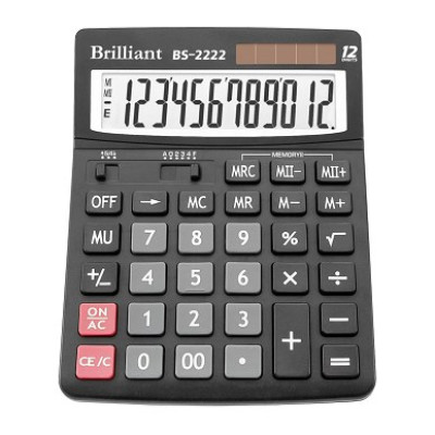 Калькулятор "Brilliant" /BS-2222/ наст.  12-разр,2 пам.150*192