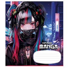 Зошит уч. "Школярик" 18арк.== /3323L/ "Manga style" глітер (дівчинка) (25/250)