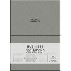 Блокнот А5/96 арк. "Школярик" Business /A5-7134Gray/ == обкл.поліуретан м'яка, крем блок, 80г/м2 "Dark Gray" (1/12)