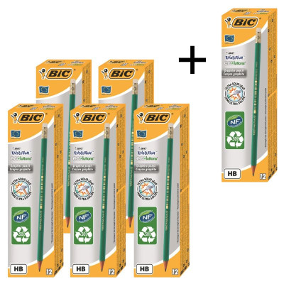 АКЦІЯ Олівець простий "BIC" Evolution (уп.12шт) /8803323/924/ 655 HB з гумкою 5+1 (1)