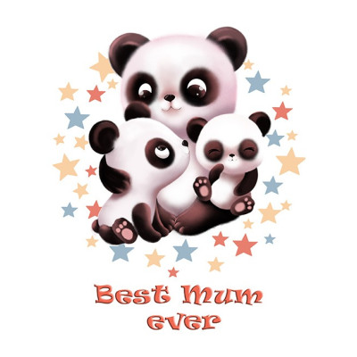 Алмазна мозаїка "Go to art" /177221/ "Best mum ever. Панди"  21*25см на картоні 5D