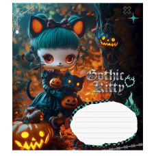 Зошит уч. "Школярик" 12арк.# /3531K/ "Gothic cats " виб.УФ-лак (дівчинка) (30/300)