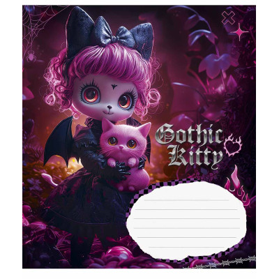 Зошит уч. "Школярик" 12арк.==/3531L/ "Gothic cats " виб.УФ-лак (дівчинка) (30/300)