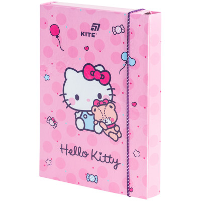 Папка для зошитів "Kite" /HK26-210-1/ В5 на гумці картон Hello Kitty (1/10)