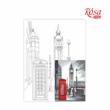 Картина на картоні з контуром "ROSA START" 30*40 Міста "Лондон" /924/ БЕЗ ФАРБ