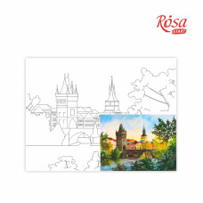 Картина на картоні з контуром "ROSA START" 30*40 Міста "Прага" /955/ БЕЗ ФАРБ