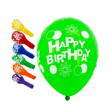 Кульки повітряні "Pelican" /824018/ латексні 12"(30сm) "Happy Birthday, квіточки" 5-стор 50шт Кульки повітряні "Pelican" /824018/ латексні 12"(30сm) "Happy Birthday, квіточки" 5-стор 50шт