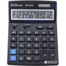 Калькулятор "Brilliant" /BS-0222/ настол. 12разр, 2 пам, 140*176
