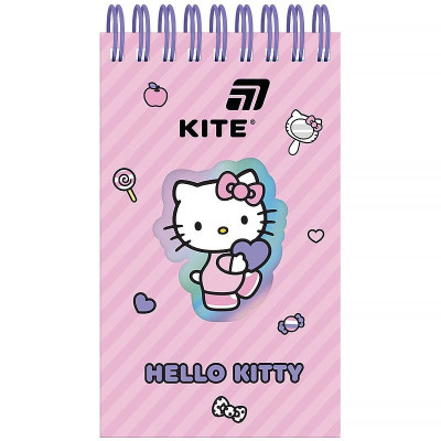 Блокнот А6/80арк. "Kite" /HK26-279-1/ вирубка, спіраль Hello Kitty (1/50)
