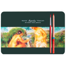 Олівці кольорові акварельні "Marco FineArt" 48 кол. /FineArtAqua-48TN/ Renoir, кедр, металевий пенал (3/18)