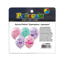 Кульки повітряні "Pelican" /828539/ 12"(30сm) "Єдиноріжки-принцеси" 1-стор. 10шт