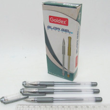 STOCK Ручка гелева "Goldex" "Glow Gel Metalic" 894, 1мм, СРІБЛО, з грипом (12/120)