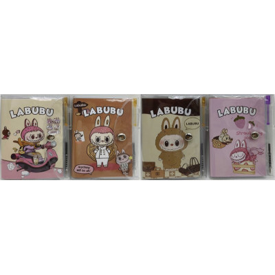 Блокнот 7,5*10см/70арк. /1003800/ == на кнопці з ручкою "Labubu Лабубу" (1/12)